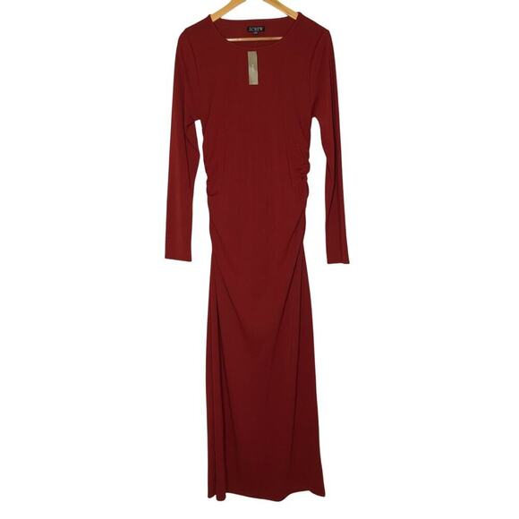 J. Crew Column Dress Maxi Jersey Crepe Berry Sangria Red NWT Medium - Picture 3 of 9